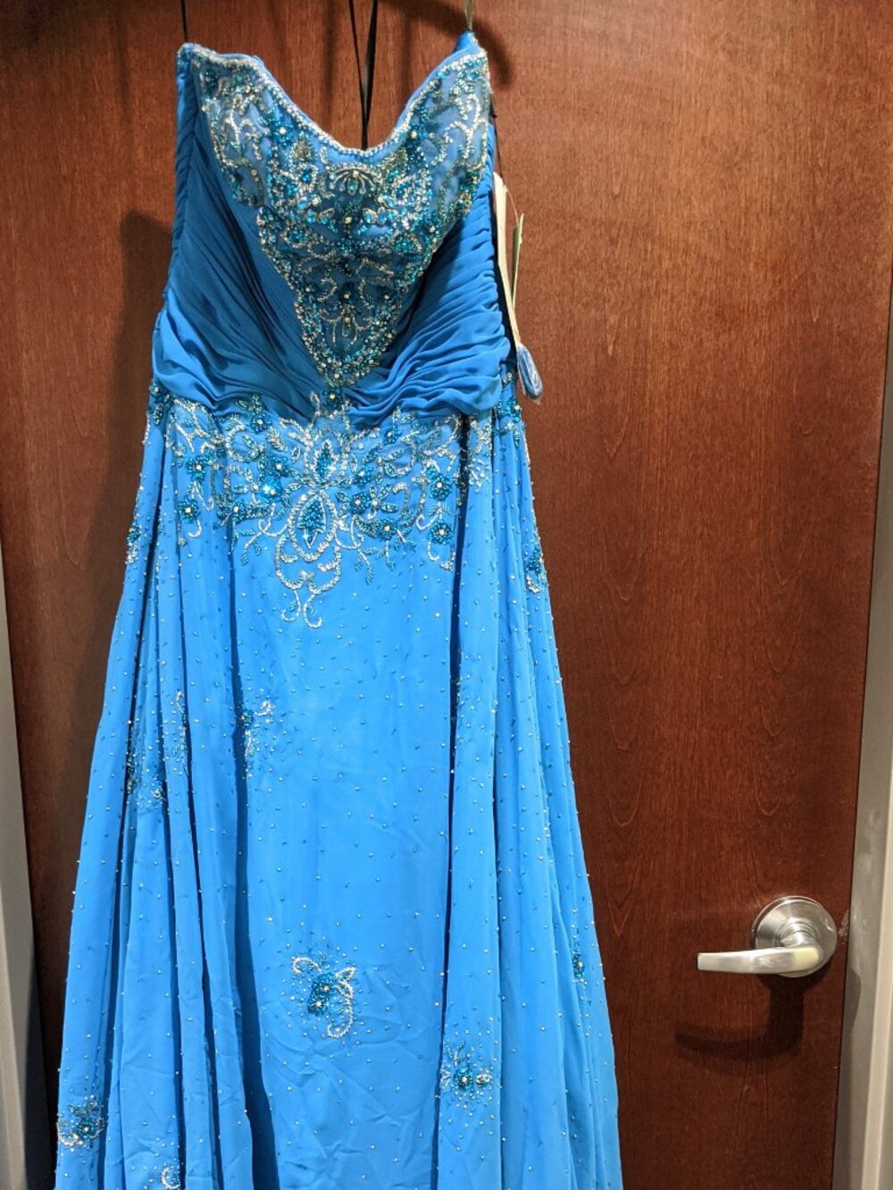 Riva Designs 6687 Size 14 Turquoise Prom Dress